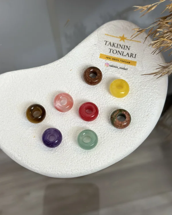 Doğal Taş Daire Boncuklar