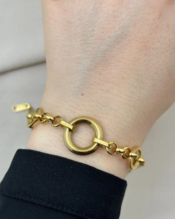 Gold Halka Geçişli Bileklik