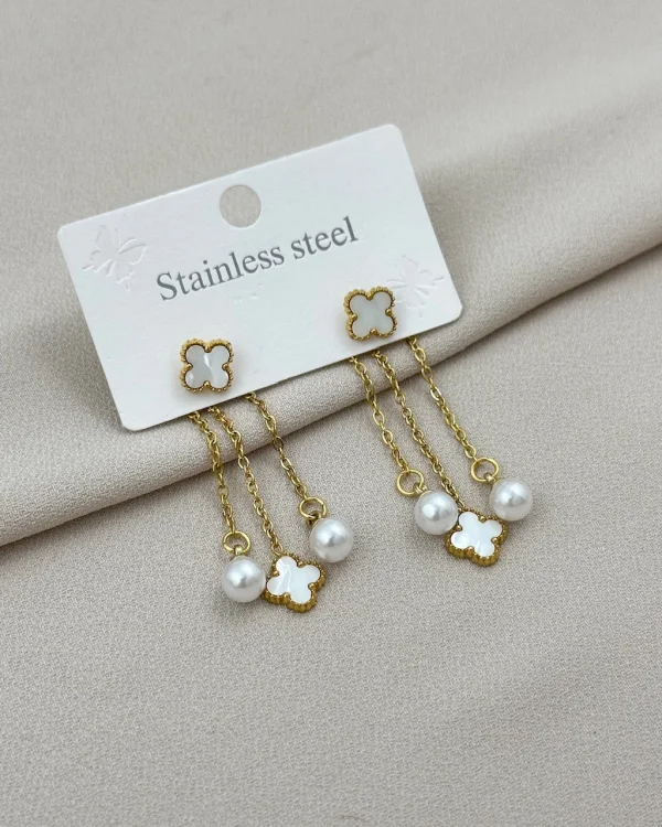 İncili Sallantılı Marka Küpe