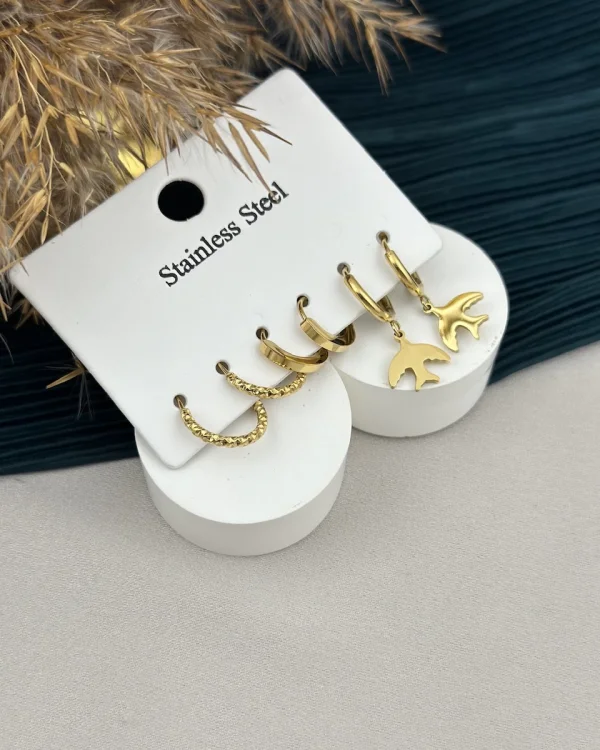 Kuşlu Küpe Set