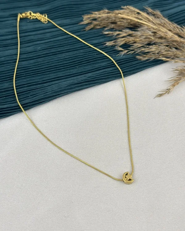 Minimal Çelik Ay-Yıldız Kolye (40+5 cm)