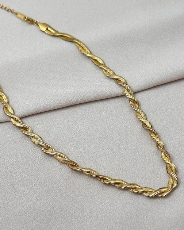 Örgü Ezme Zincir Kolye