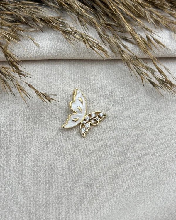 Sedefli Taşlı Kelebek Kolye Ucu