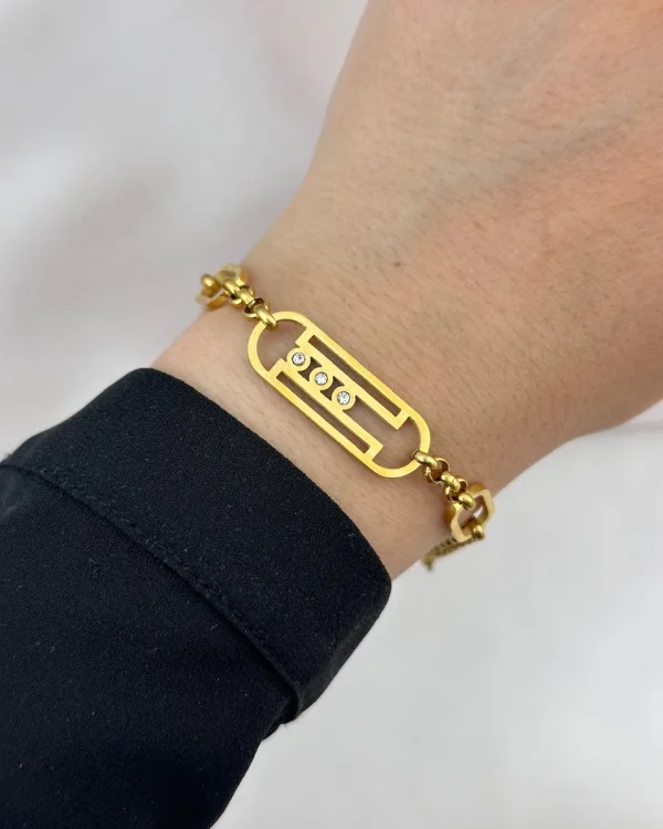 Taşlı Marka Model Zincir Bileklik
