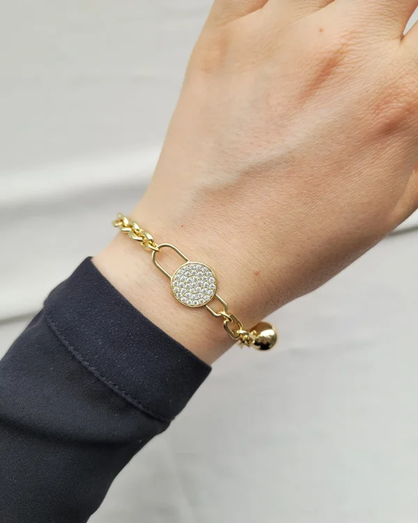 Topçuk Sallantılı Taşlı Vip Bileklik