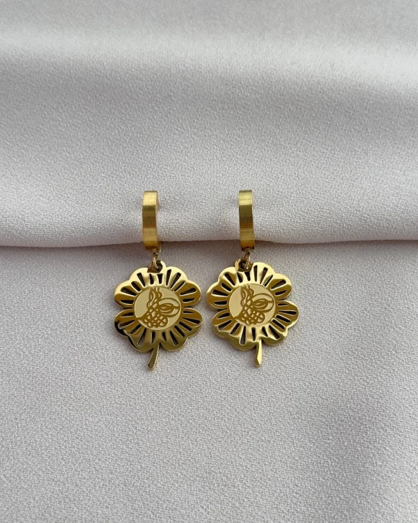 Tuğralı Yonca Küpe