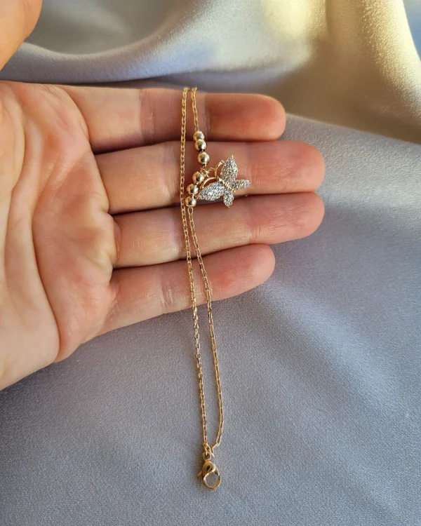 XP Taşlı İkili Kelebek Bileklik (Bakır Renk)