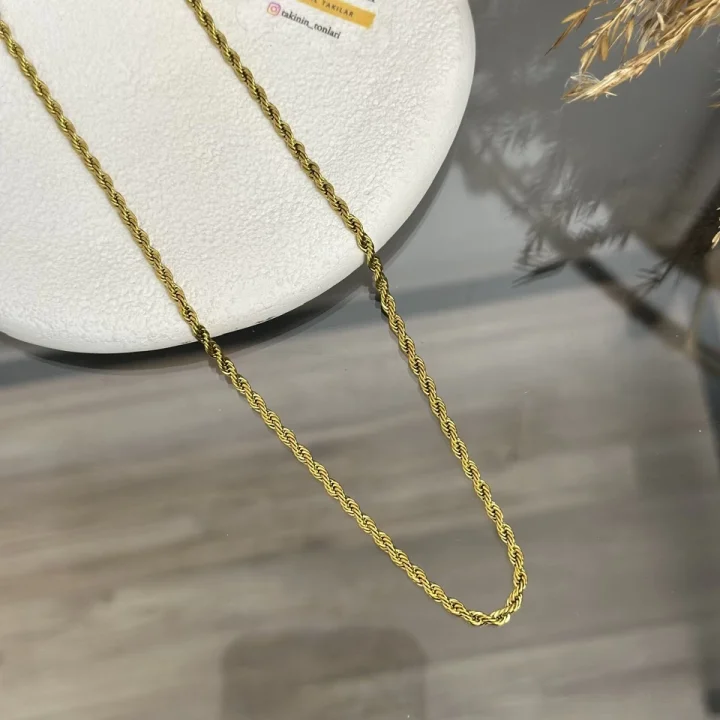 Çelik 3 mm Burgu Kolye (60 cm)