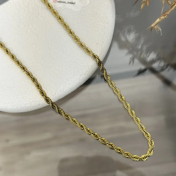 Çelik 4 mm Burgu Kolye (60 cm)