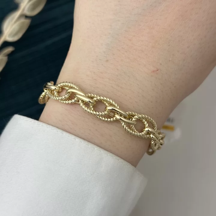 14K Gold Sarmal Vip Bileklik (18.5+5 cm)