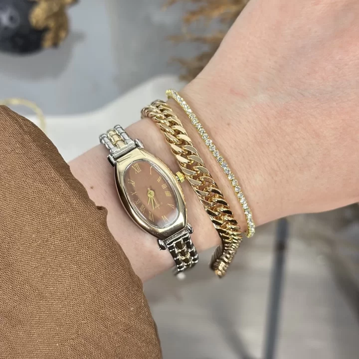 Road Gold Vintage saat-Bileklik Kombini (Suyolu Hediye)