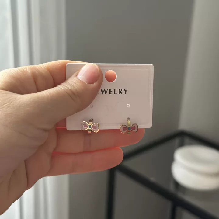 Çocuk Pembe Fiyonk Halka Küpe