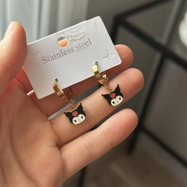 Çocuk Sallantılı Kuromi Küpe