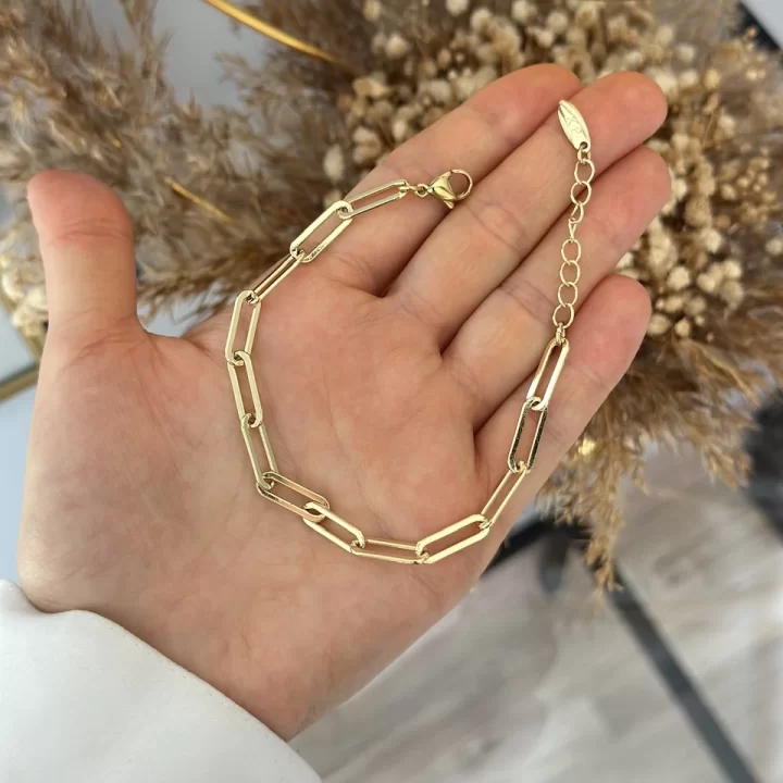 Gold Ataç Model XP Zincir Bileklik (18+3 cm)