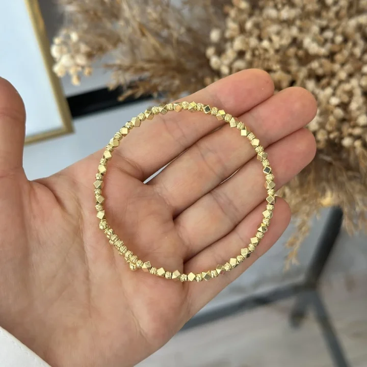 Dorikali  Lazer kesim Altigen Detaylı Kelepçe Bileklik
