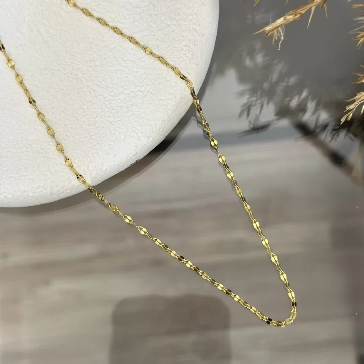 Çelik Mini Pullu Zarif Zincir Kolye (40+5 cm)