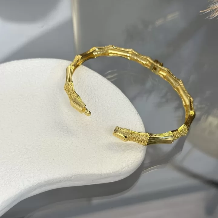 22 Ayar Telkari Ağaç Kabuğu Kelepçe Bilezik (6.0 cm)