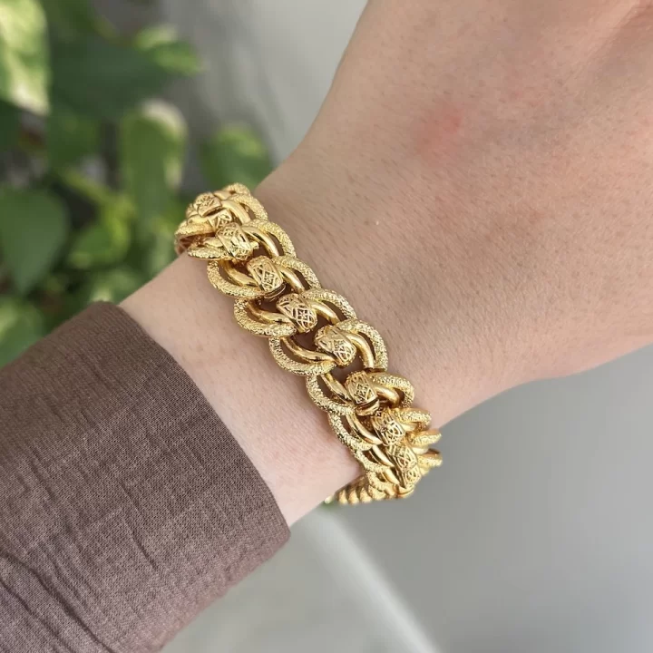 22 Ayar İsleme Topçuk Detaylı Samanyolu Bileklik