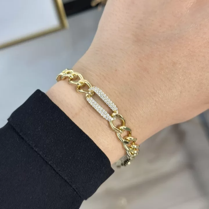 XP Gold Taşlı Kalsik Zincir Bileklik (17+2 cm)