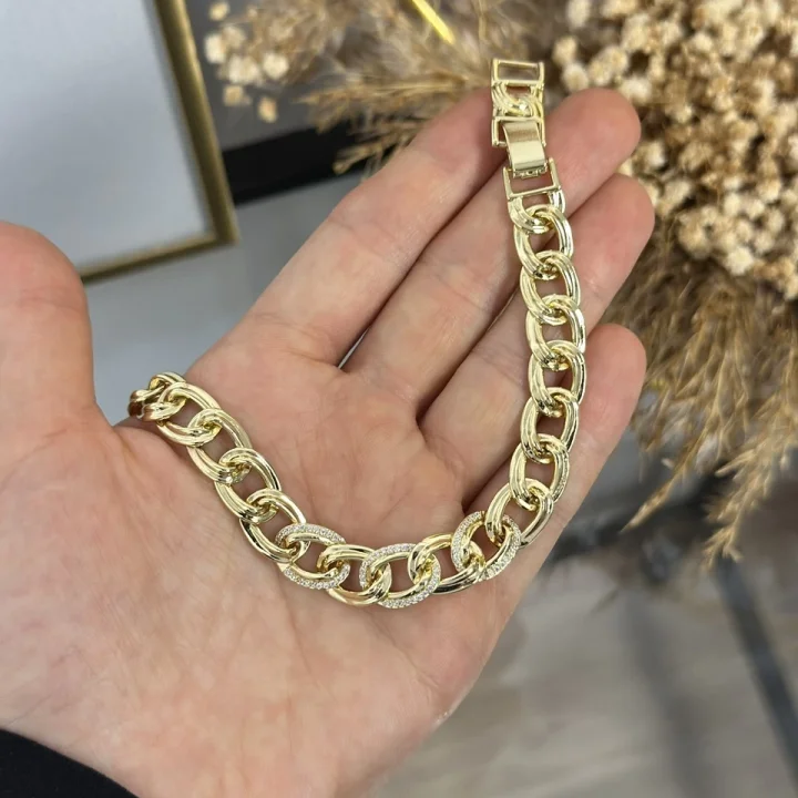 XP Gold Zarif Taşlı Samanyolu Bileklik (17+2 cm)