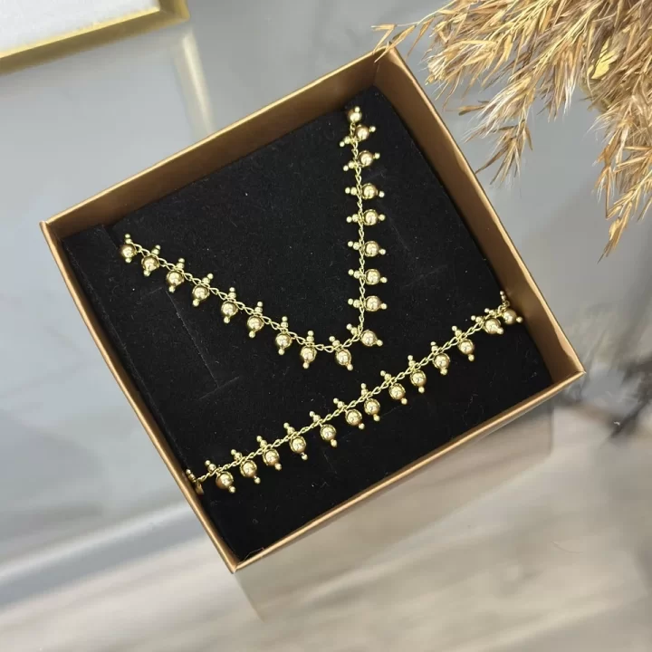XP Gold Topçuklu Kolye-Bileklik Set