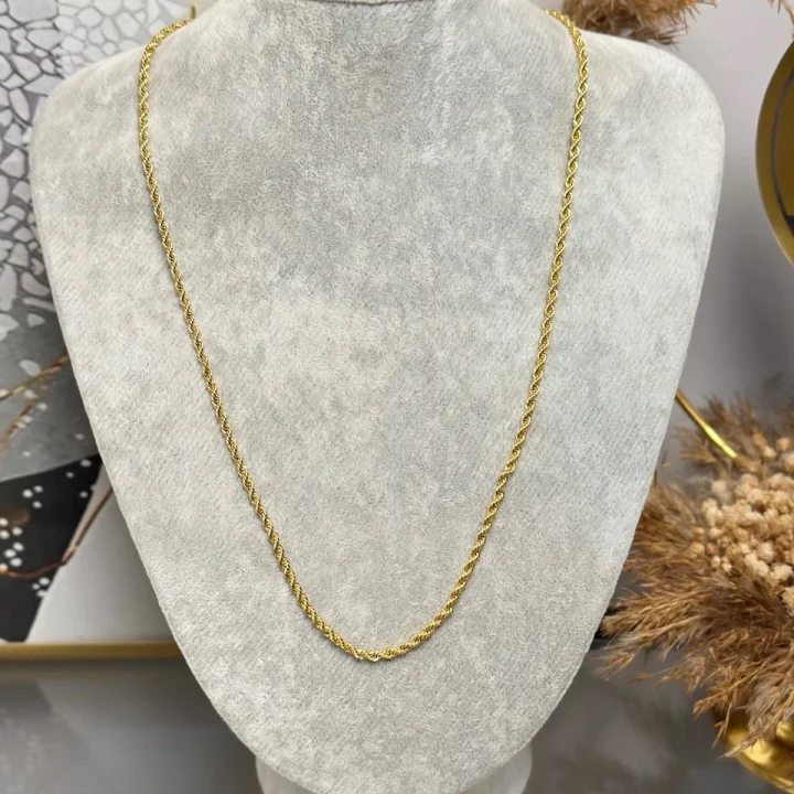 22 Ayar 3 mm Burgu Zincir (60 cm )