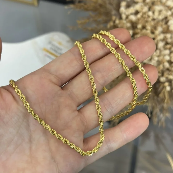 22 Ayar 3 mm Burgu Kolye (80 cm )