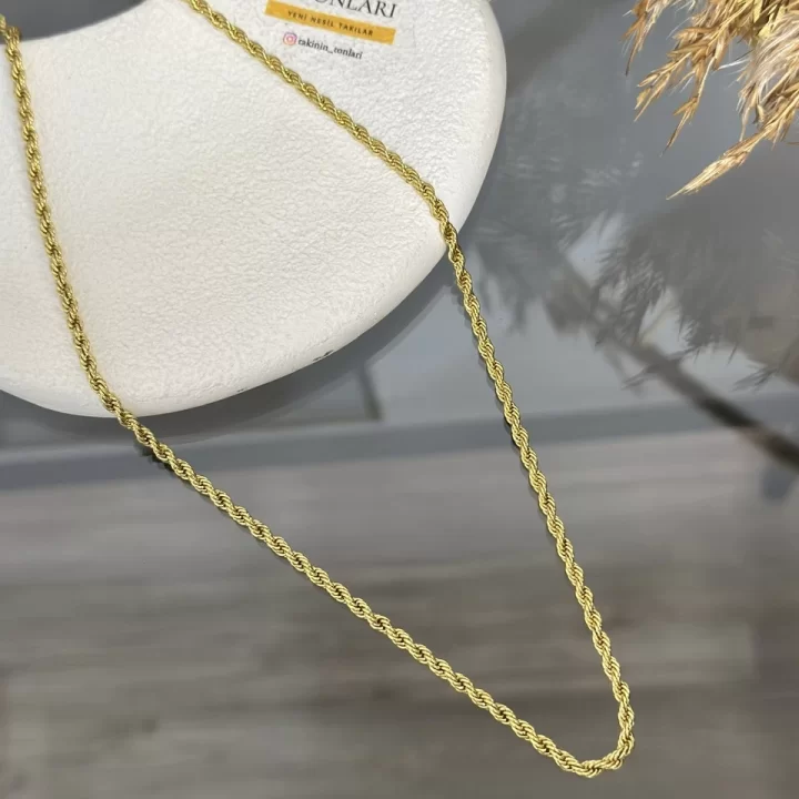 22 Ayar 3 mm Burgu Kolye (80 cm )