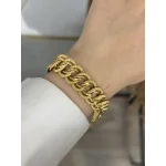 22 Ayar Çift Sıra Kumlu Geçişli Samanyolu Bileklik (19 cm)