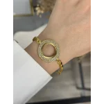 22 Ayar Çift Sıra Taşlı Çeyreklik Arpa Bileklik