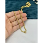 22 Ayar Beşi Bir Yerde Kulplu Sade Zincir (60 cm)
