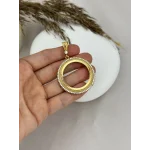 22 Ayar Tek Sıra Taşlı Tam Altınlık Kolye Ucu