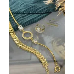 22 Ayar Baget-Başak Bileklik ve Yüzük Kombini