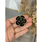 Üç Boyutlu Siyah Gül Broş