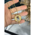 Doğal İncili Yuvarlak Gram Altınlık Kolye (60 cm)