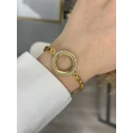 22 Ayar Tek Sıra Taşlı Çeyreklik Arpa Bileklik