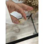 İthal Gold Tasarım Geniş Yüzük (Ayarlanabilir)
