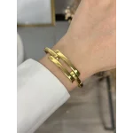 22 Ayar Düz Parlak Kaburga Kelepçe (19 cm)