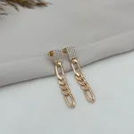 Taşlı Retro Zincir Sallantılı VİP Küpe