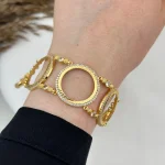 22 Ayar Taşlı Üçlü Yarım Altınlık Bileklik