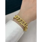 22 Ayar Çizgi Dokulu Samanyolu Bileklik (19 cm)
