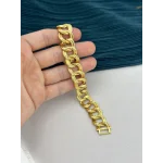 22 Ayar Çizgi Dokulu Samanyolu Bileklik (19 cm)