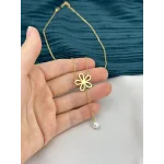 İncili Çiçek Kolye (45 cm)