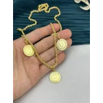 22 Ayar Beşi Bir Yerde Çeyrekli Kulplu Kolye (60 cm)