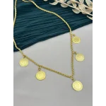 22 Ayar Beşi Bir Yerde Çeyrekli Kulplu Kolye (60 cm)