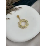 22 Ayar Taşlı Yonca Detay Kolye Ucu