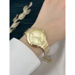 İthal Gold Metal Taşlı Spor Saat (Bileklik hediyeli)