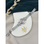 İthal Gümüş Pembe Detay Saat