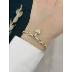 14K Gold Taşlı Kalpli Vip Bileklik