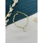 14K Gold Taşlı Kalpli Vip Bileklik